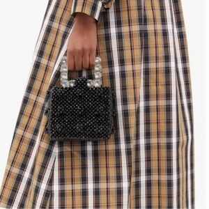Shrimps Black Beaded Mini Bag with Clear Handle